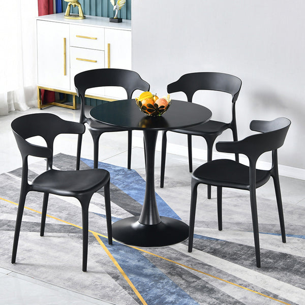Table Tulipe ronde 80CM + 4 Chaises Plastique hirondelle