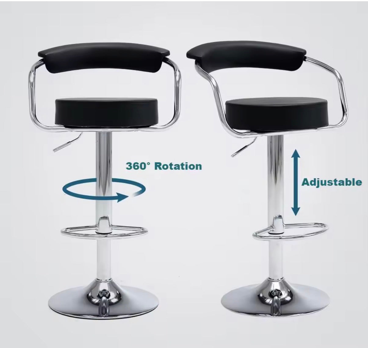 Chaise de bar moderne pivotante à dossier réglable pour salle à manger , bars , Restaurants